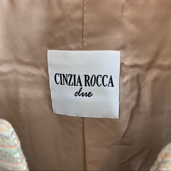 Cinzia Rocca Brocade Metallic Blazer Jacket Gold Blush NWT 8 44 - Picture 5 of 11